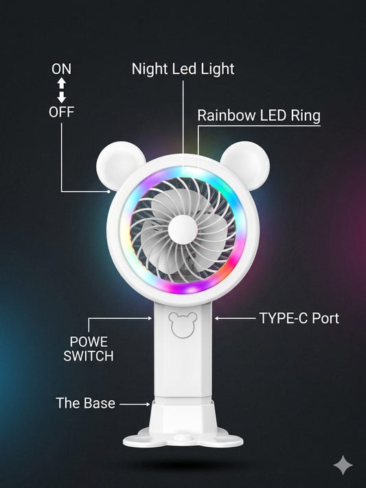 Rechargeable Led Portable Hand Fan